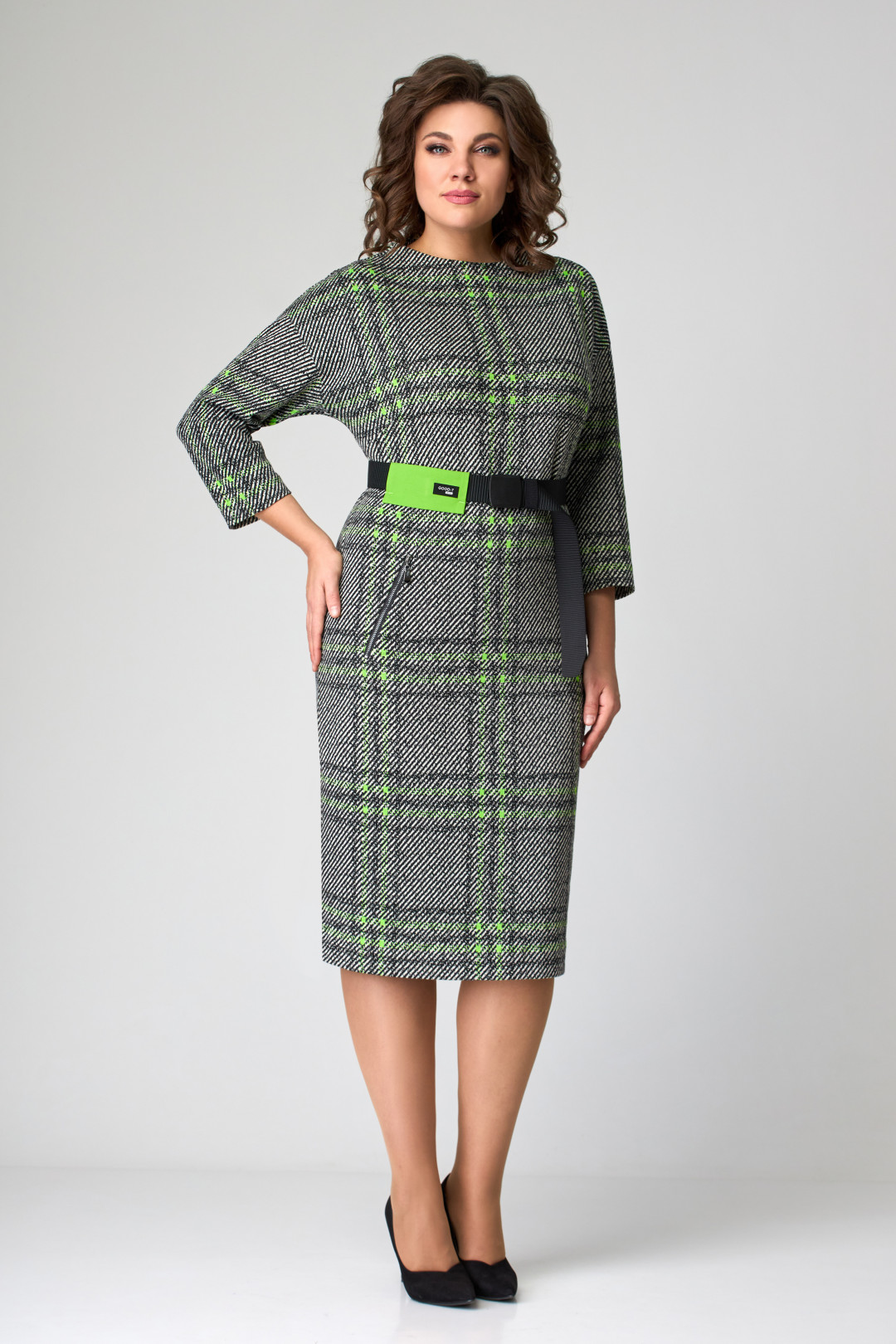 Платье МишельСтиль 1095 серо-зеленый